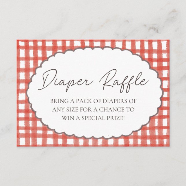 Tarjeta De Recepción Our Little Love Bug Baby Shower Diaper Raffle Card (Anverso)