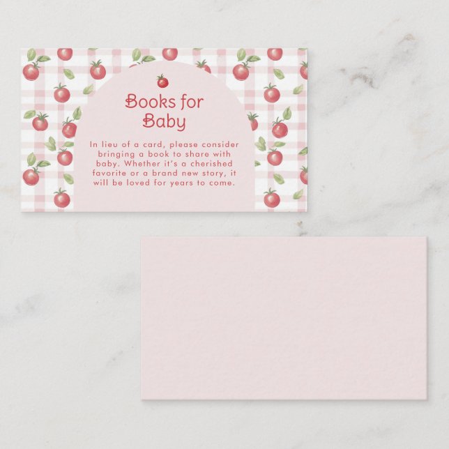 Tarjeta De Recepción Our Little Tomato Baby Shower Enclosure Card  (Anverso / Reverso)