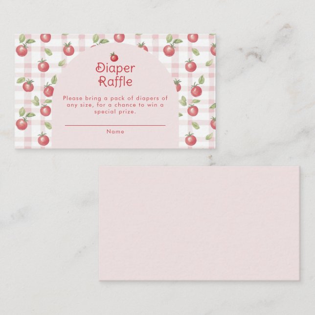 Tarjeta De Recepción Our Little Tomato Baby Shower Enclosure Card  (Anverso / Reverso)