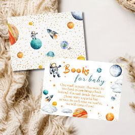 Tarjeta De Recepción Outer Space Books for Baby Astronaut Theme Shower