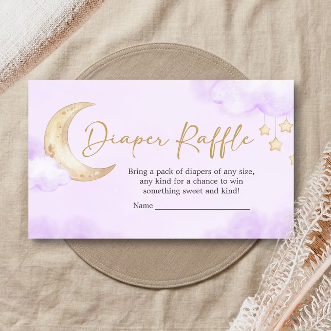 Tarjeta De Recepción Over the Moon Baby Shower Diaper Raffle (Over the Moon Baby Shower Diaper Raffle)