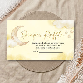 Tarjeta De Recepción Over the Moon Baby Shower Diaper Raffle