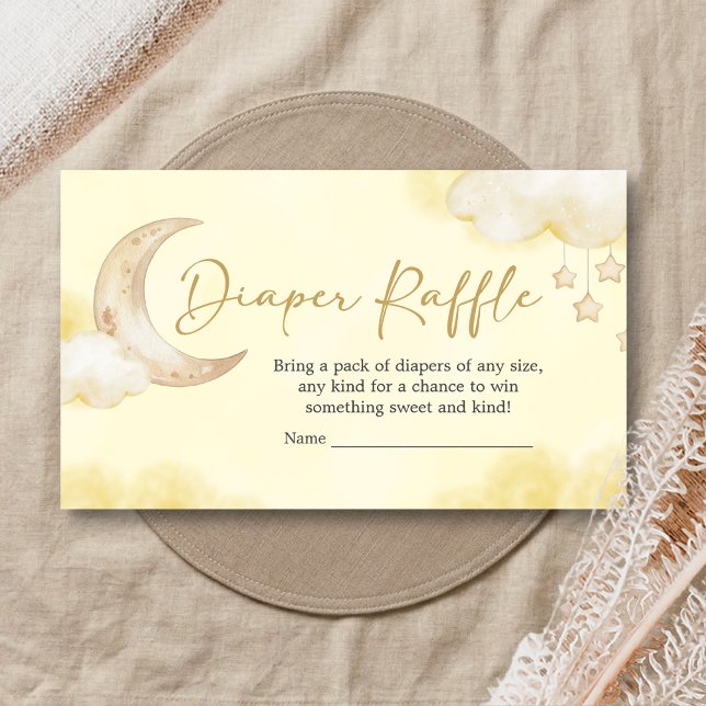 Tarjeta De Recepción Over the Moon Baby Shower Diaper Raffle (Over the Moon Baby Shower Diaper Raffle)