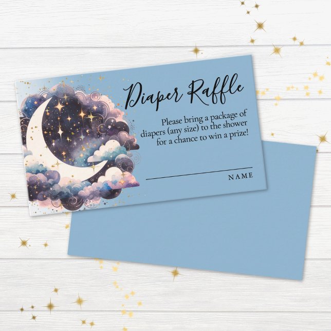 Tarjeta De Recepción Over The Moon Baby Shower Diaper Raffle (Over The Moon Baby Shower Diaper Raffle Enclosure Card)