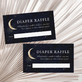 Tarjeta De Recepción Over The Moon Baby Shower Diaper Raffle