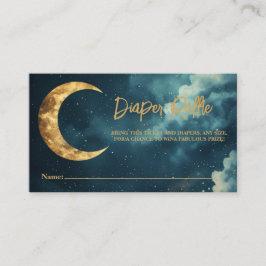 Tarjeta De Recepción Over the Moon Diaper Raffle Ticket, Celestial Gold