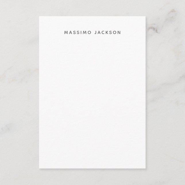 Tarjeta De Recepción Own Name Minimalist Modern Plain Black White (Anverso)