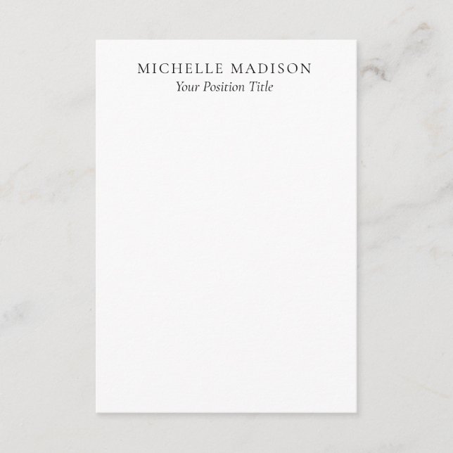 Tarjeta De Recepción Own Name Mode Trendy Minimalist Professional Plain (Anverso)