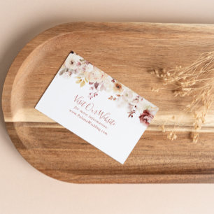 Tarjeta De Recepción Página web de Boda floral de caligrafía elegante