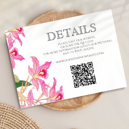 Tarjeta De Recepción Página web de Boda floral tropical de orquídeas ro