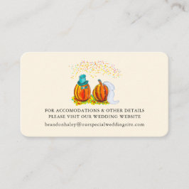 Tarjeta De Recepción Página web de calabazas de la boda de otoño