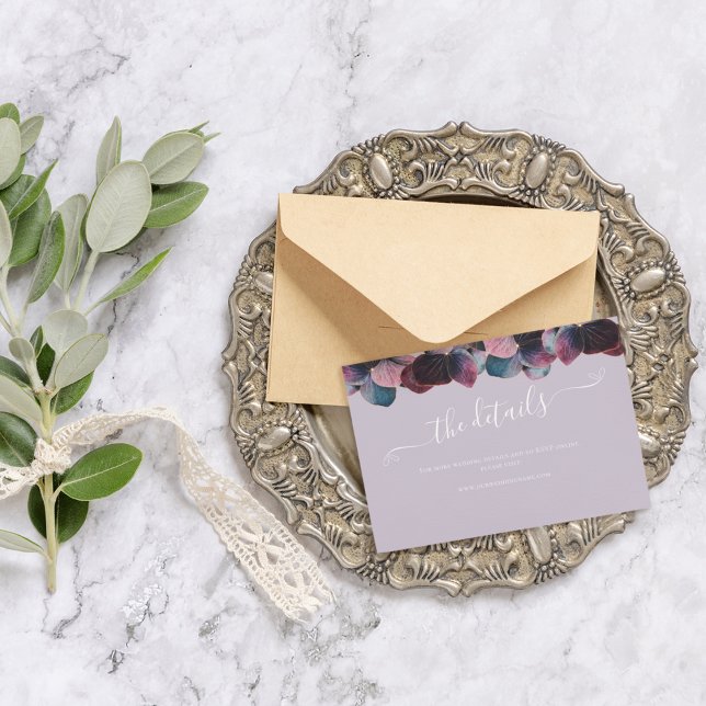 Tarjeta De Recepción Página web de detalles del Boda Gold Lavender Hydr (Subido por el creador)