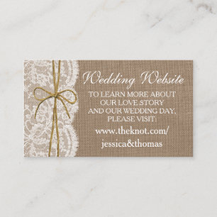 Tarjeta De Recepción Página web de la colección de Bodas de Twine Bow