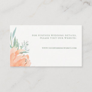 Tarjeta De Recepción Página web de Peach Floral and Eucalyptus Boda Ins