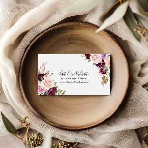 Tarjeta De Recepción Página web del Boda de follaje bucodental rústico