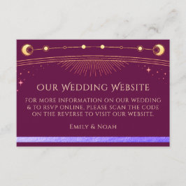 Tarjeta De Recepción Página web del Boda de Fuchsia Celestial RSVP Códi