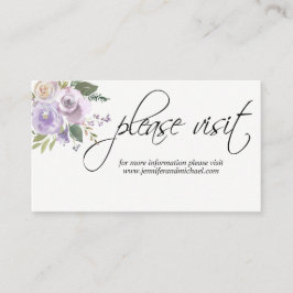 Tarjeta De Recepción PÁGINA WEB del Boda de Lilac Floral Lavender