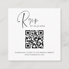 Tarjeta De Recepción Página web del Boda de QR Code RSVP Elegante