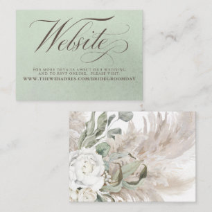 Tarjeta De Recepción Página web del Boda de sabios de pampas florales b