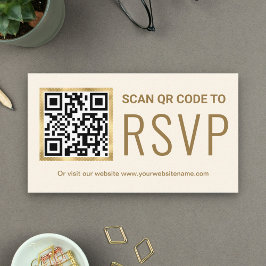 Tarjeta De Recepción Página web del Boda del código QR del Relieve meta