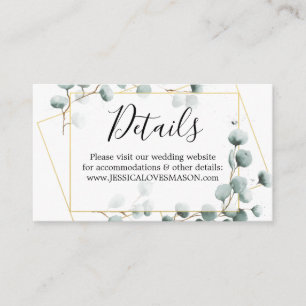 Tarjeta De Recepción Página web del Boda Eucalyptus Greenery Insertar t