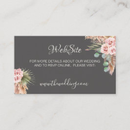 Tarjeta De Recepción Página web del Boda floral de Boho ruso