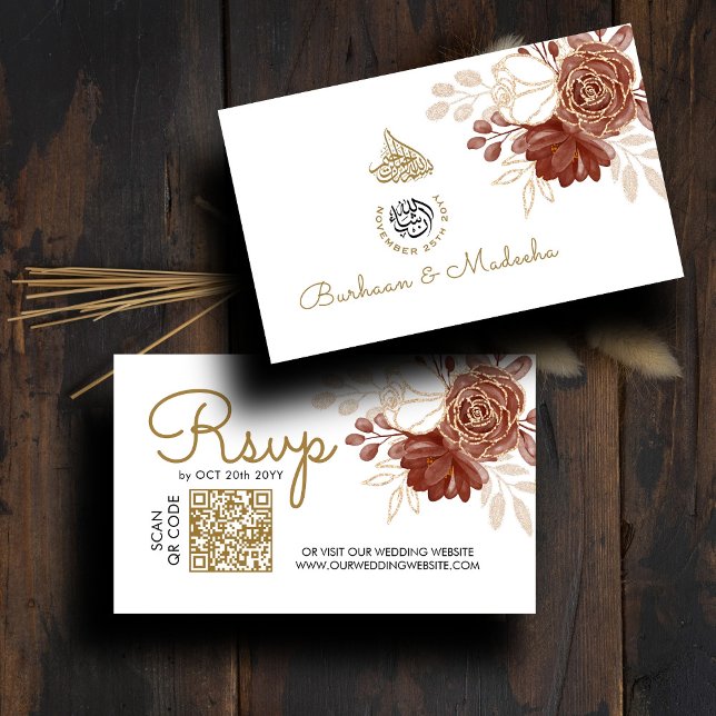Tarjeta De Recepción Página web del Boda islámico QR RSVP (Subido por el creador)
