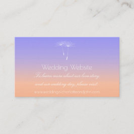 Tarjeta De Recepción Página web del Boda Lavender Peach Blue Ombre