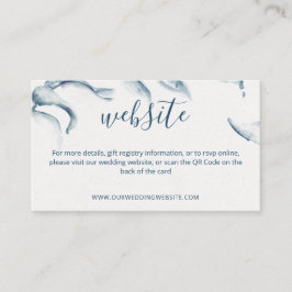 Tarjeta De Recepción Página web QR Código azul acuarela moderna simple