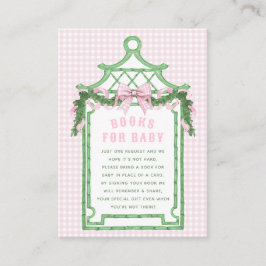Tarjeta De Recepción Pagoda Chinoiserie Preppy Books Para El Bebé
