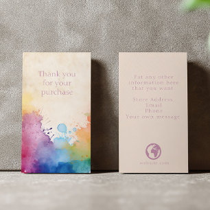 Tarjeta De Recepción Paint splash gracias por tu compra