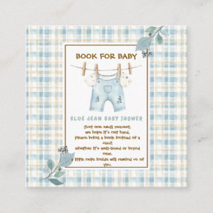 Tarjeta De Recepción País Gingham Blue Jean Baby Shower Solicitud de li