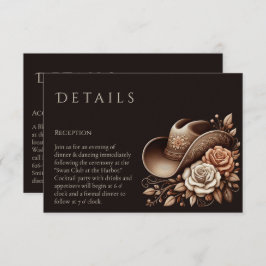 Tarjeta De Recepción País Gorra de Vaquera Occidental con Flores