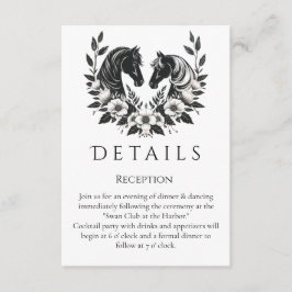 Tarjeta De Recepción País Occidental - Caballos y flores