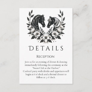 Tarjeta De Recepción País Occidental - Caballos y flores