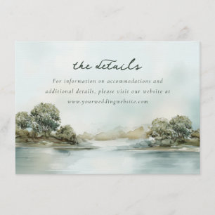 Tarjeta De Recepción Paisaje de Acuarela Azul Tranquilo