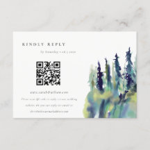 Paisaje de montaña de pino Boda QR Código RSVP