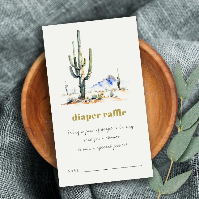 Tarjeta De Recepción Paisaje del desierto de Cacti Diaper Raffle Baby S (Subido por el creador)