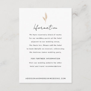 Tarjeta De Recepción Paisaje del desierto Neutral de Grass Pampas Boho