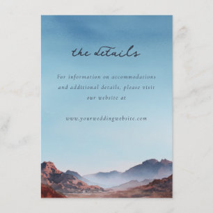 Tarjeta De Recepción Paisaje montañoso al acuarela de azul tranquilo