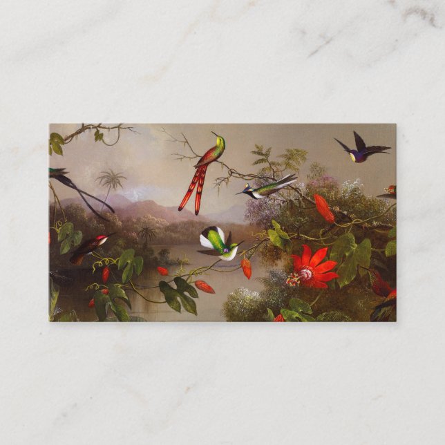 Tarjeta De Recepción Paisaje tropical con 10 Hummingbirds Heade (Anverso)