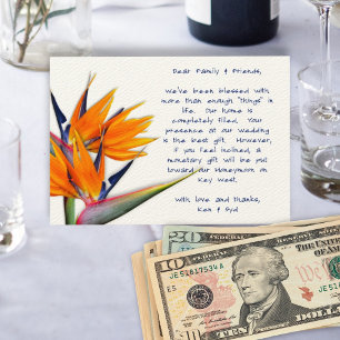 Tarjeta De Recepción Pájaro de Paraíso Boda Pozo de los Deseos
