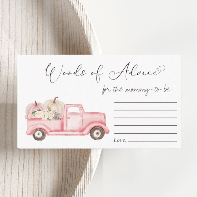 Tarjeta De Recepción Palabras De Baby Shower De Consejos Para Camión Fl (Subido por el creador)