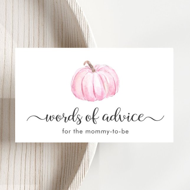 Tarjeta De Recepción Palabras De Calabaza De Consejos Para Bebés Chica  (Subido por el creador)