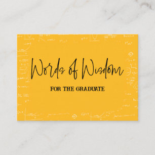 Tarjeta De Recepción Palabras de Sabiduría Amarillo Consejos de Graduac