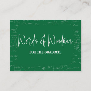 Tarjeta De Recepción Palabras de Sabiduría Verde Consejos de Graduación