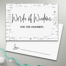 Tarjeta De Recepción Palabras elegantes de consejo de graduación de mat