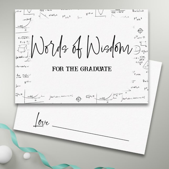 Tarjeta De Recepción Palabras elegantes de consejo de graduación de mat (Subido por el creador)