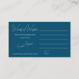 Tarjeta De Recepción Palabras simples y azules modernas de graduación d