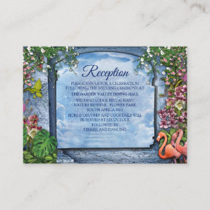 Tarjeta De Recepción Palacio de Mármol Azul de época tropical